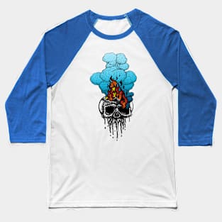 Gothic Burning Skull Baseball T-Shirt